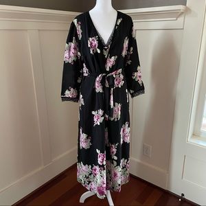 Vintage Oscar de La Renta Floral Robe Medium